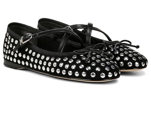 Circus NY by Sam Edelman Women's Zuri Ballet Flat Black Metal Stud 8 Medium