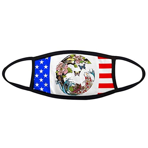Masque de bouche motif carpe lotus anti-poussière lavable