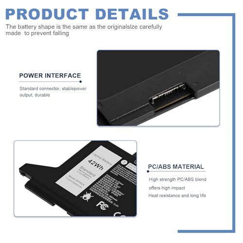 Image of 42Wh WY9DX Battery Replacement for Dell Latitude 14 5420 15 5520 Precision 15 3560 Series P137G P137G001 P104F P104F001 P104F002 1K2CF 01K2CF M3KCN 75X16 075X16 WK3F1 005R42 0WK3F1 0M3KCN