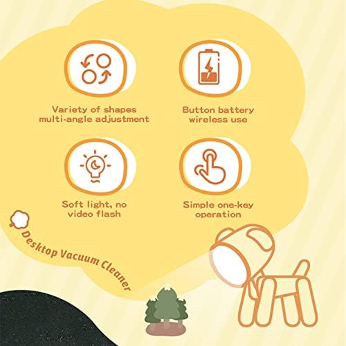 BestAlice Cute Desk Lamp with 6 Button Cell, Animal Shaped LED Night Light with Phone Holder Function, Portable Bedside Lamp Ornament,Pink Dog (Deer, 6pc)