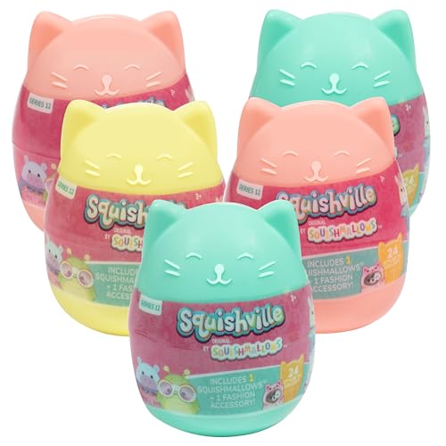 Image of Squishmallows Squishville Series 12 Mini Mystery Plush (5 Pack) Value Pack Official Jazwares Plush - Collectible Soft & Squishy Blind Capsules - Styles May Vary - Gift for Boys, Girls & Kids