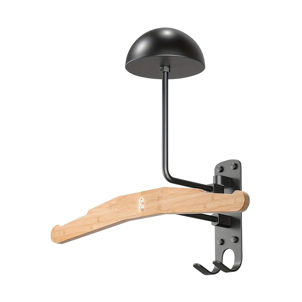 CTRLZS Motorcycle Helmet Rack 180° Rotation Wall Mounted Helmet Storage Stand Helmet Hanger Space Saving Holder