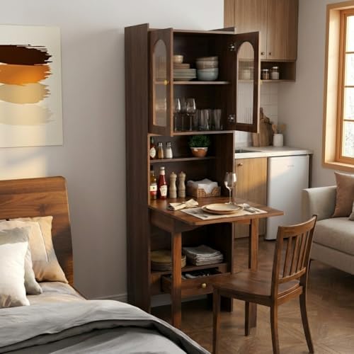 Fold Out Desk with Storage Hidden Desk Craft Storage Cabinet