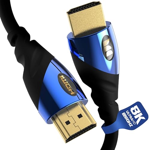 Monster 8K HDMI Cable Xbox Series X & PlayStation 5 HDMI Cable w/ 24K Gold Contacts & V-Grip 48 Gbps Speed 60/120 Hz Refresh Rate Dynamic HDR & eARC for Superior Visuals & Audio (6 FT) New Model