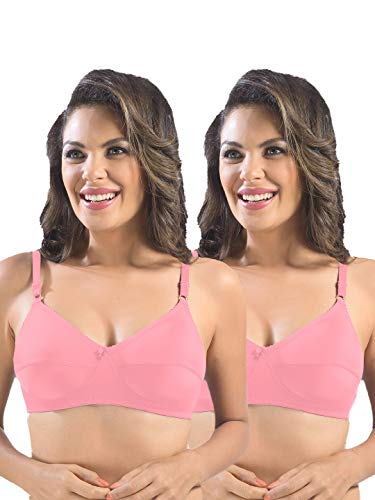 Image of SONARI Womens Cotton Everyday Bra | Non Padded, Wire Free, Comfortable Bra with Seamed Cups | Medium Coverage, Hook and Eye Closure for Everyday Wear | Adjustable Strap for a Customized Fit - Loreal
