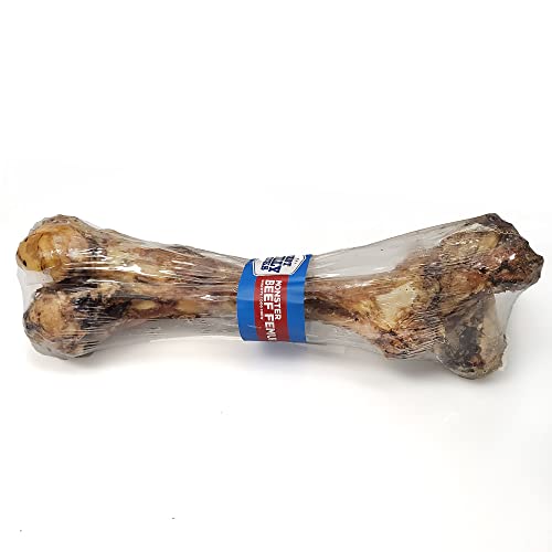 Best Bully Sticks Meaty Monster Jumbo Bone - Single Count (Pack of 1) - USA Baked, All-Natural, 100% Grass-Fed Femur, Supports Dental Health