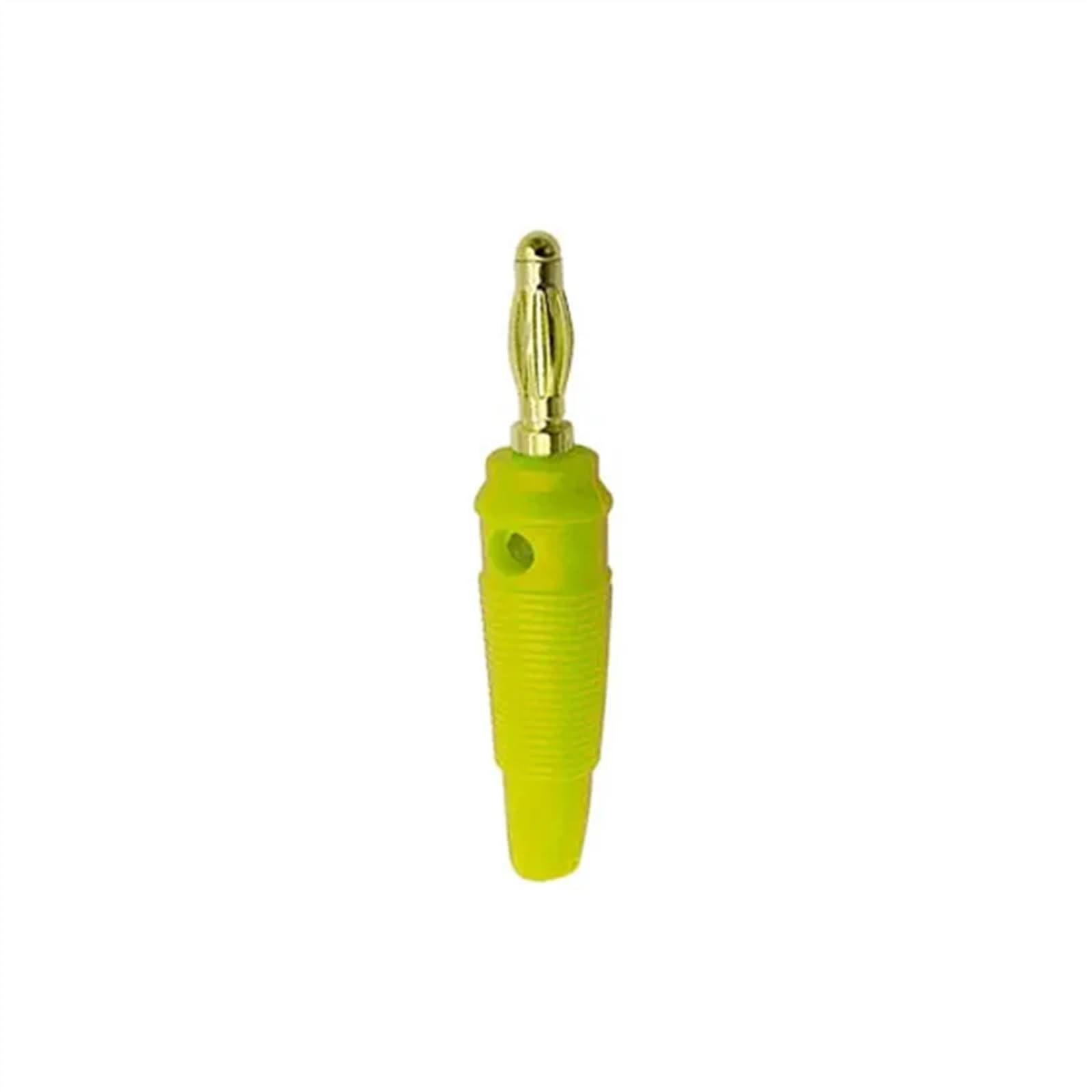 Lot de 20 connecteurs bananes de 4 mm, cuivre pur, plaqué or, câble de haut-parleur musical pour vidéo, connecteurs fiche banane (jaune)