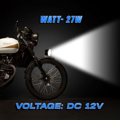 Image of 7 LED Round Fog Lights for Bikes | High Power, Universal Fit, Heavy Clamp, Strong Aluminum Body, Waterproof Driving Light for Motorcycle and Scooty