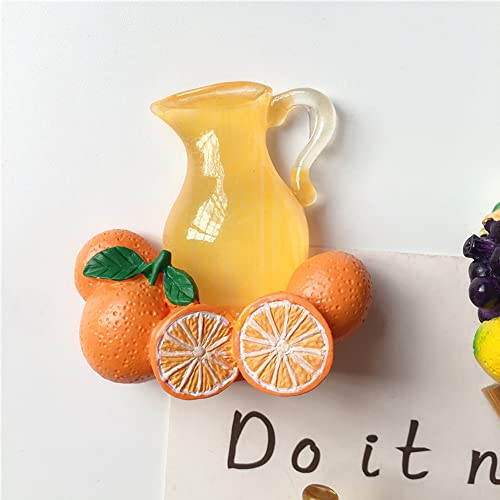 Imán para refrigerador en forma de jugo de naranja miniatura 2