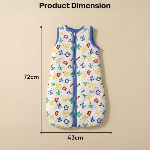 Image of StarAndDaisy Sleeping Sack for Baby 0 to 12 Months / 100% Pure Organic Sleeping Sack Swaddle for New Born /Soft & Breathable Multipurpose Baby Sleep Sack -Alphabet Print