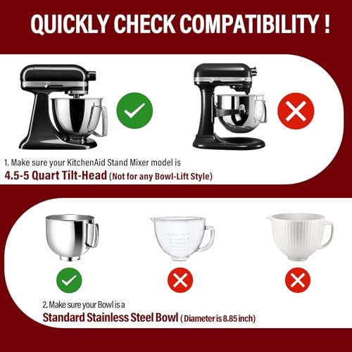 Image of Pouring Shield for KitchenAid Tilt Head 4.5-5QT Stainless Steel (Only),Safety Pouring Shield,Splatter Guard for kitchenaid mixer bowl,Kitchen Aid Stand Mixers (Transparent Black, for 4.5-5 QT)