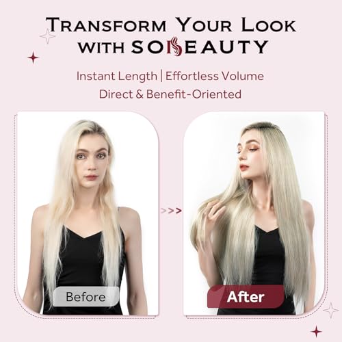 Extensions cheveux humains fins solution volume blond platine invisible