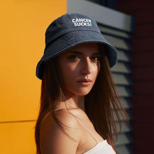Cancer Sucks Vintage Bucket Hats, Sun hat with Western Style3