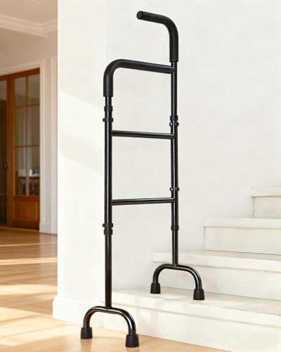 Stair Climbing Assist Cane & Elderly Stair Lift Assist - 13-Level Adjustable Height with Anti-Slip Handle & Stabilizing Feet, 300lbs Capacity for Seniors, Standard Steps