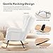 EcoSummer Upholstered Nursery Rocking Chair，Indoor Comfortable Glider Chair，Pocket High Back Teddy Boucle Rocker Chair with Side， for Baby Nursery,Living Room,Bedroom，Office