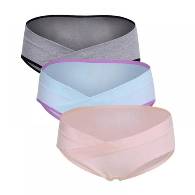 Under The Bump Maternity, Pregnancy Briefs/Panty in Soft Cotton; Suitable for Postpartam Use-Pack of 3-image-30