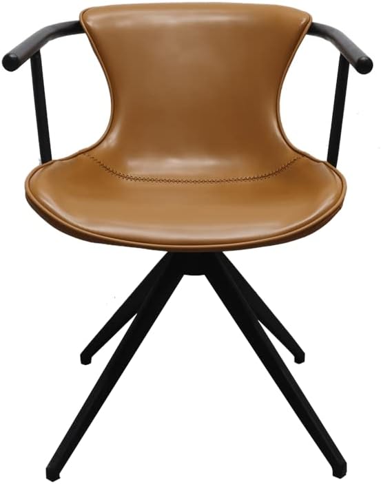 Miniatura 1 de Maureen - Silla de comedor de piel sintética de 19 pulgadas, color marrón y negro