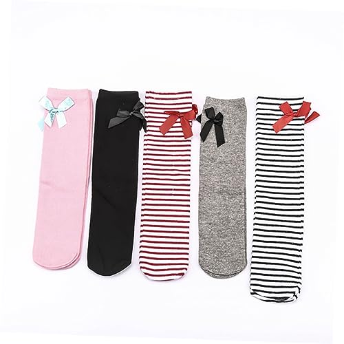 Over The Knee Sock High Socks Striped Stocking Bow Knee Socks High Socks Thigh Socks Black3