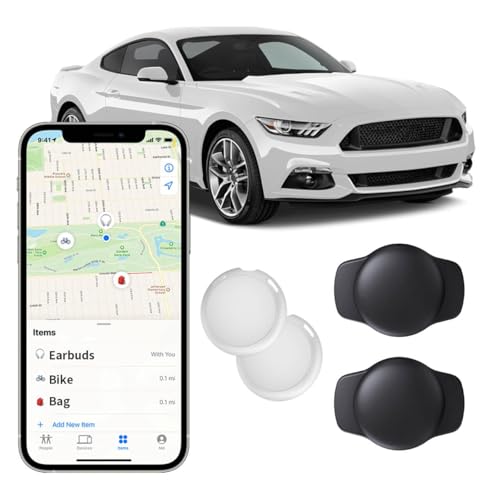 2 Pack GPS Tracker for Car Work with Find My (iOS Only) No Subscription Real Time Smart Vehicle Tracker Tags Global Mini Hidden Locator Tracking Devices with Magnetic Case No Monthly Fee for Bike Pets
