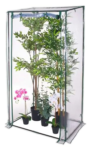 ESTO Serra da Balcone da Giardino, Corpo in Policarbonato e Telo in PVC Trasparente, Adatto per Colture Invernali, Copertura per Piante e Fiori (da Terrazzo)