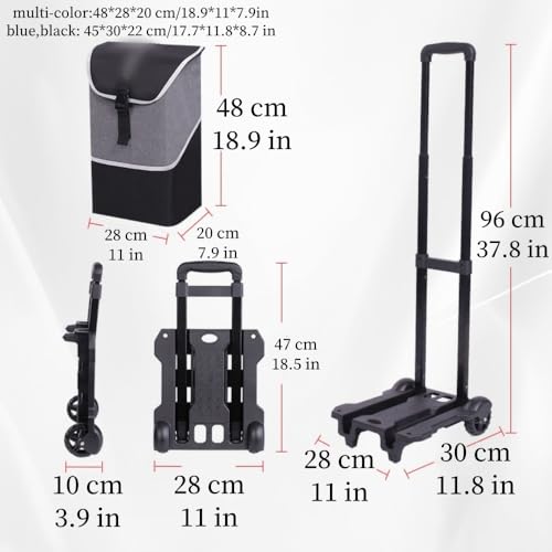 Carretilla plegable plástica con bolsa de almacenamiento azul miniatura 2