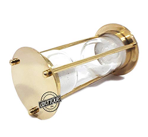 Brass Sand Timer Vintage Replica Maritime Hourglass Shiny Ornament - 1 Minute #TOP3