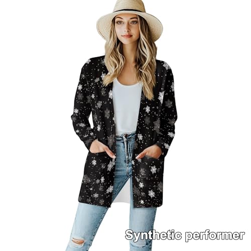 Image of Cardigan Sweaters for Women Long Sleeve Cardigan Soft Drape Open Front Fall Dusters V-Neck Jackets Dressy Loose Coat