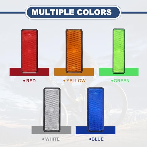 Image of PATIKIL Rectangle Rear Reflectors, 2 Pcs Safety Reflective Warning Reflector Plastic Universal Motorcycle Reflector with M5 Screw Mount for Car Motorcycle Trailer Bike Bicycles, Yellow