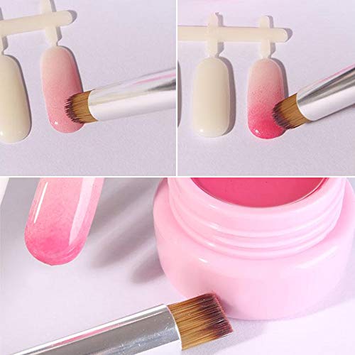 Silpecwee 3Pcs Acrylic Nail Brush Set Uv Gel Nail Ombre Brush Double-Head Sponge Pen Wooden Nail Art Gradient Painting Brush Manicure Tools #TOP7