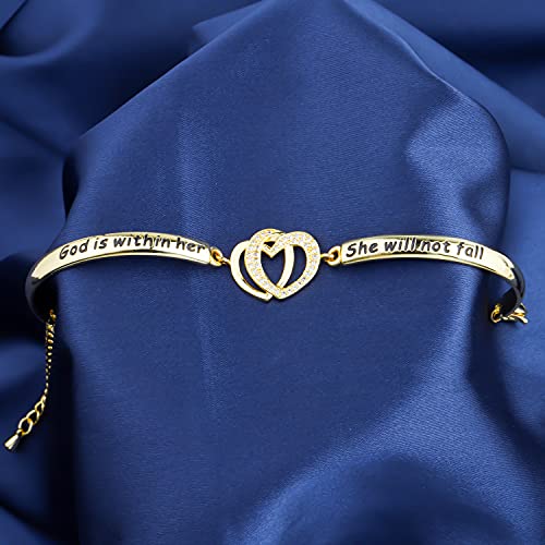 FAADBUK Christian Gift Christian bracelet Psalm 46:5 God is Within Her She Will Not Fall Jewelry Bracelet Religious Gift Jewelry2