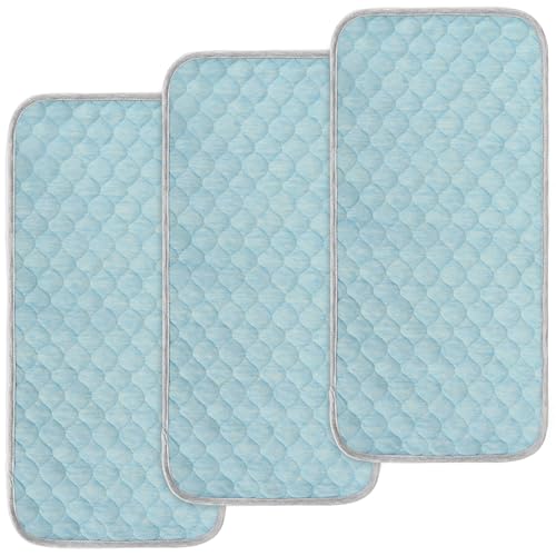 Image of BlueSnail Quilted Thicker Waterproof Changing Pad Liners,3 Count(Blue 13” x 27”)