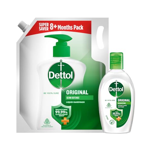 Dettol Liquid Hand wash Refill, Original + Instant Hand Sanitizer, Original - 1500 ml + 50 ml (B07V36G7LM) Amazon Price History, Amazon Price Tracker