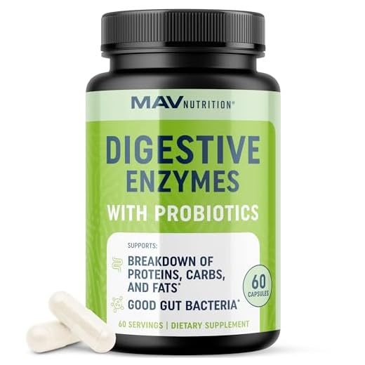 MAV NUTRITION Digestive Enzymes with Probiotics | Bloating Relief & Digestive Health for Women & Men | 400MG Enzyme Blend with Probiotic Strains for Digestion & Gut Health | 60 Ct.