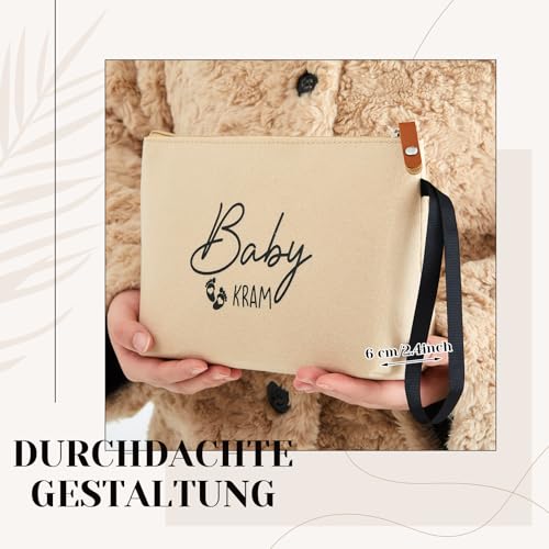 Xuniea 2 Stück Geschenke für Werdende Mütter Schwangere - Kosmetiktasche aus Filz mit Reißverschluss Filztasche für Mama Schwangerschaft Geschenk zur Geburt für Neue Mama Babyparty (Beige)