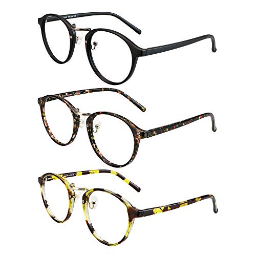 Image of Blue Light Blocking Glasses 3 Pack Square Frame Computer Gaming Reading Glasses Men Women Anti Eyestrain