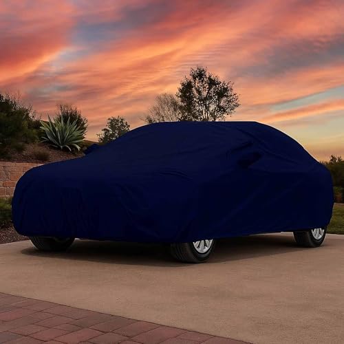Image of Sulfar 100% Waterproof Car Body Cover Compatible with Mirror for Jaguar XK (Triple Stitched, Full Bottom Elastic, Blue-TB)