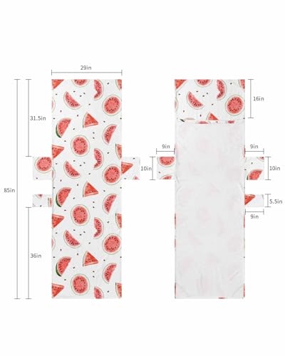 Watermelon Beach Lounge Chair Towel Cover, Soft Chaise Lounge Towel with Side Pockets Patio Pool Chairs Cover for Beach/Pool Sunbathing 29x85 Red Summer Fruits Watercolor