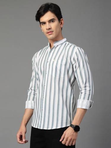 Image of Majestic Man Men's Pure Cotton Mandarin Collar Slim Fit Casual Shirt