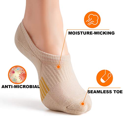 Image of Gonii Womens No Show Socks Athletic Ankle Socks Cushioned Running Low Cut