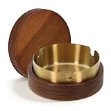 Madera con tapa, forro de acero inoxidable, resistente al viento, forro interior desmontable (dorado)