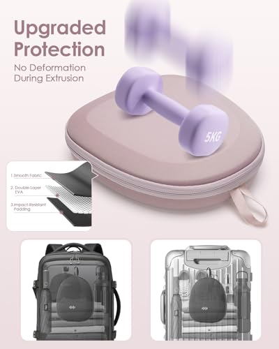 Image of Headphone Case Hard Shell Super-Slim for Sony /JBL /Bose /Soundcore Anker /BERIBES KVIDIO TOZO JLab Over-Ear Headphones Universal Portable Travel Organizer Bag (Pink)