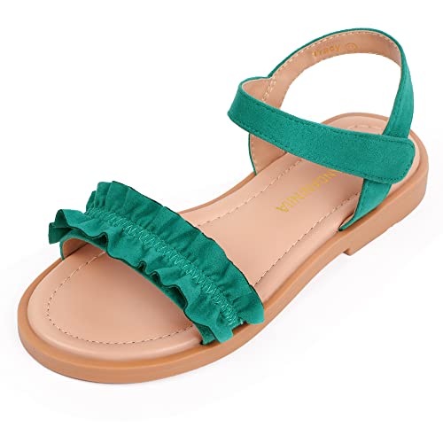 Image of PANDANINJIA Girls Sandals, Open Toe Cute Bow Princess Girls Flats, Sparkly Summer Dress Shoes Sandals for Toddler /Little Kid /Big Kid