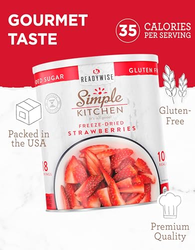 Image of SIMPLE KITCHEN Camping and Outdoors Freeze Dried Strawberries 18 Servings