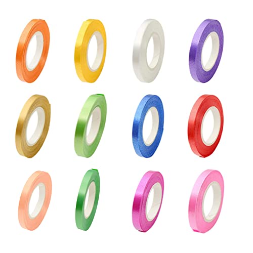 5mm Wide Curling Ribbon Set 12 Rolls Balloon CurlingRibbon 12Colors CurlingBalloon String Gift Wrapping Ribbon Bow Ribbonfor Party Wedding DIY Festival Crafts (10m/Roll)