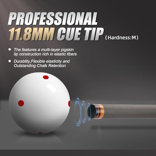 Taco de billar profesional fibra de carbono 58 pulg miniatura 7