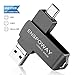 Produktbild USB C Stick ENSPOWAY USB Stick 64GB Type-C USB 3.0 Stick,Speicherstick mit Schlüsselanhänger für MacBook Pro, Android Handy, Pad,Laptop und Computer 64GB (Grey)