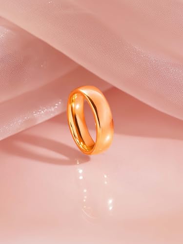Image of 18K Gold Plated Tungsten Men's Classic Band Ring for Mens | Everyday Wear Rings for Mens