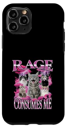 La Rage me Consomme Un mème Amusant sur Un Chat Bootleg Coque pour iPhone 11 Pro