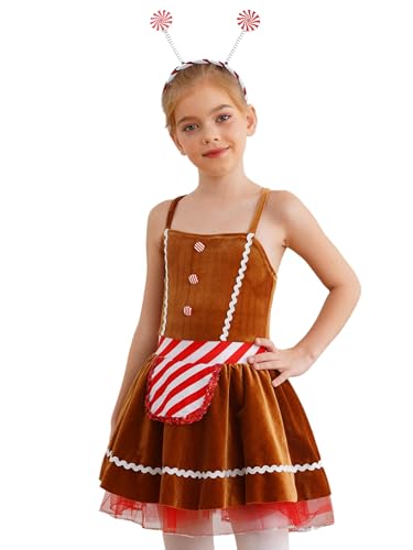 Robe de danse Noël bonhomme pain d'épice pour spectacle et fête d'école