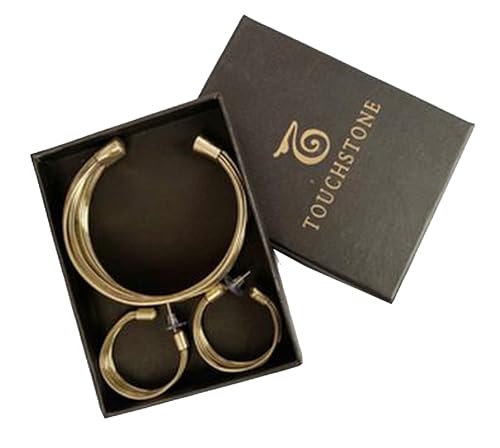 Image of Touchstone Indian Bollywood Desire Brass Base Exotic Workmanship Free Size Cuff Bracelet in Antique Gold Or White Or Copper Tone for Women.